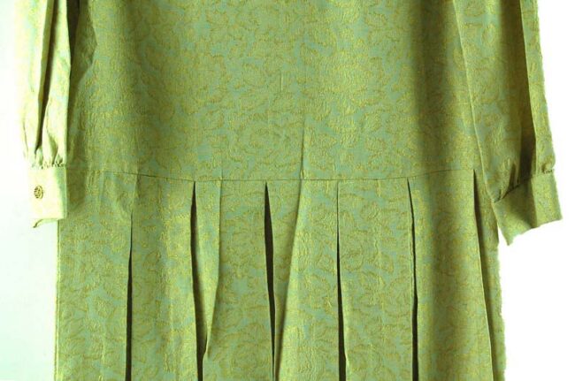 Close up of 1960s Drop Waist Pleated Shift Dress