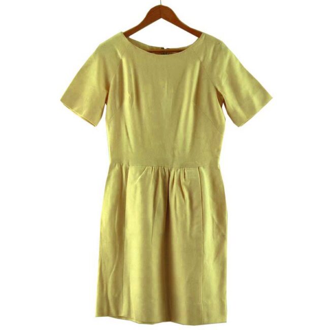 1960s Cream Wool Boat Neck Dress