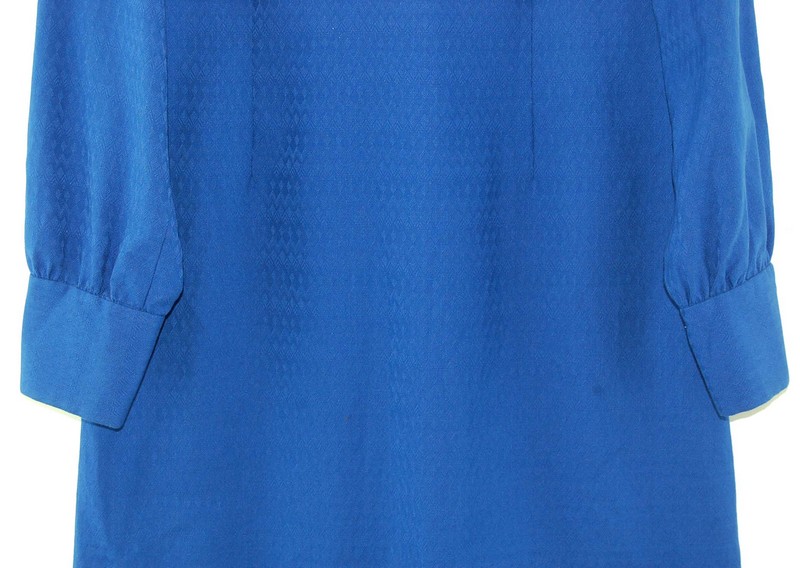 Close up of 1960s Blue Tunic Dress
