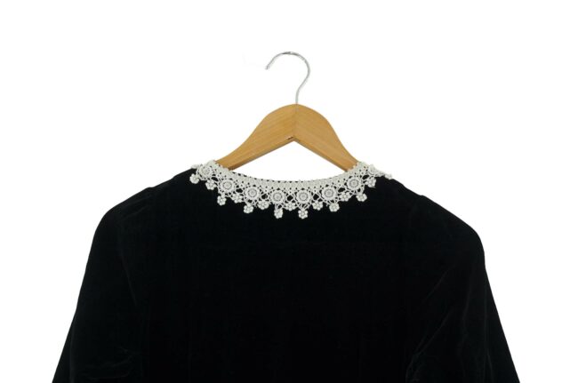 Back of 1960s Black Velvet Dress