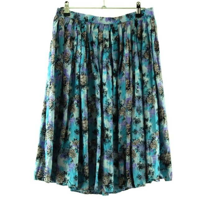 Vintage Abstract Print Silk Skirt