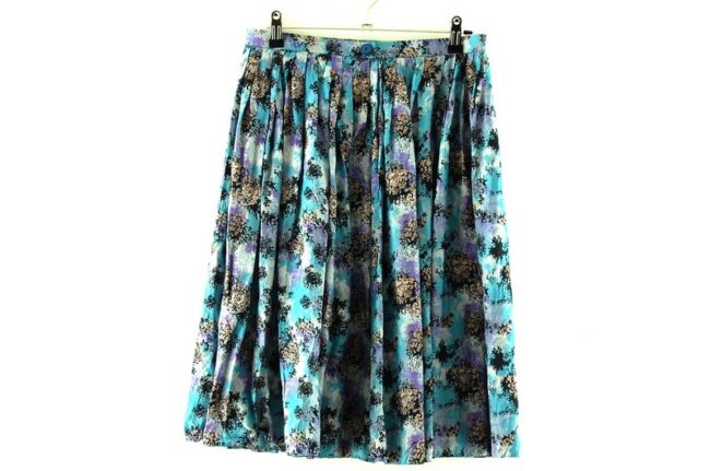 Back of Vintage Abstract Print Silk Skirt