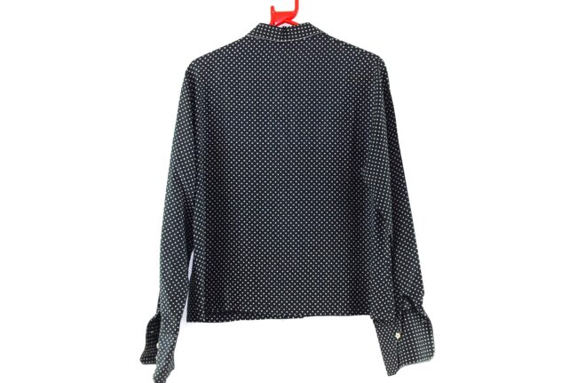 7Back of 70s Polka Dot Blouse with Dagger Collar0s Polka Dot Blouse with Dagger Collar