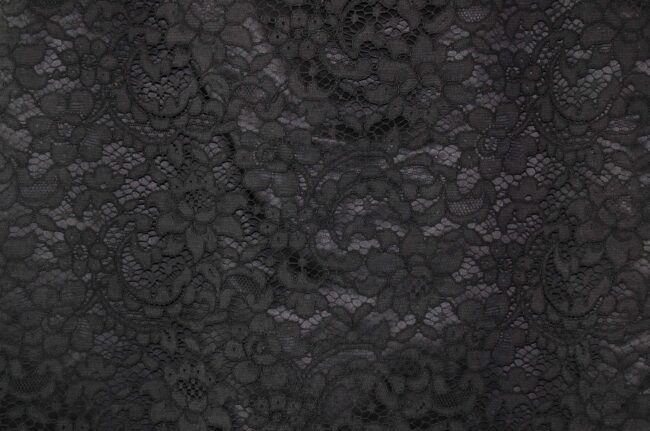 Close up of Black Lace 60s Pencil Skirt