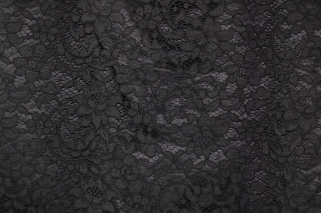 Close up of Black Lace 60s Pencil Skirt