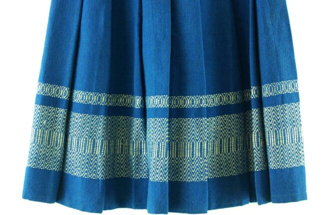 Close up of 60s Blue Wool Skirt