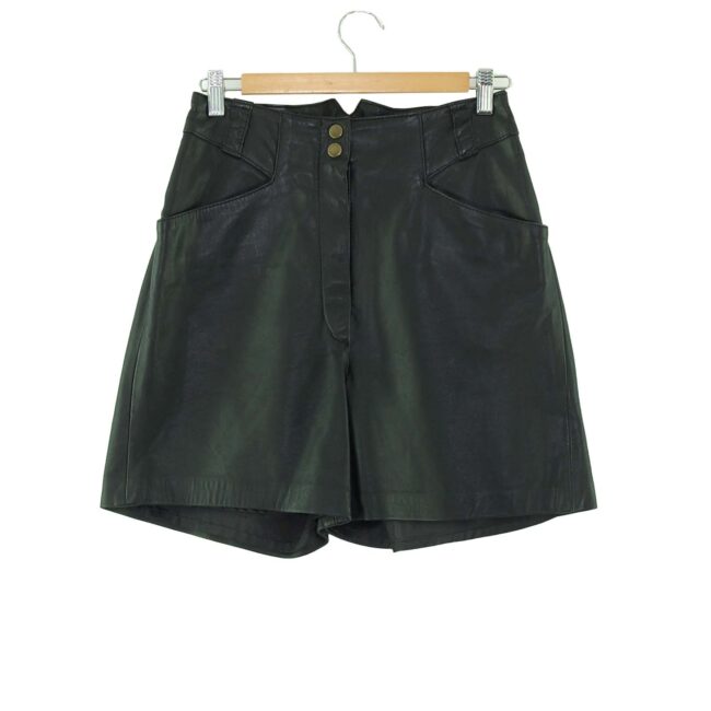 Womens Black Leather Shorts