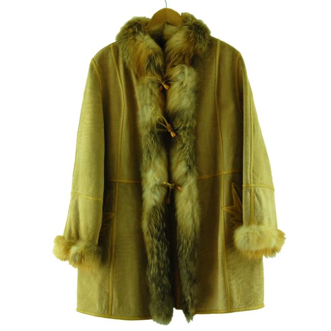Vintage Suede Coat Womens With Fur Trim