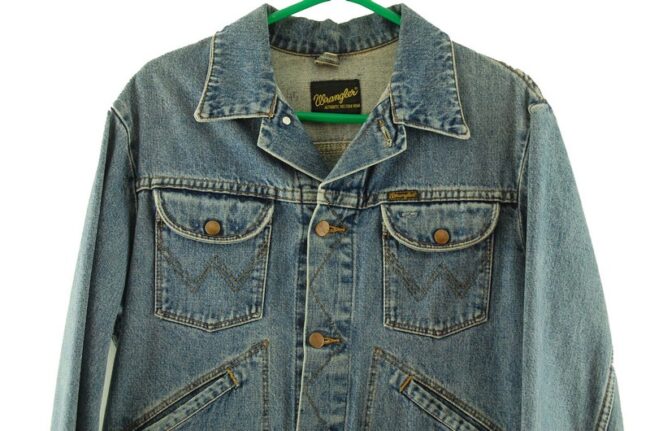 Close up of 80s Vintage Wrangler Denim Jacket