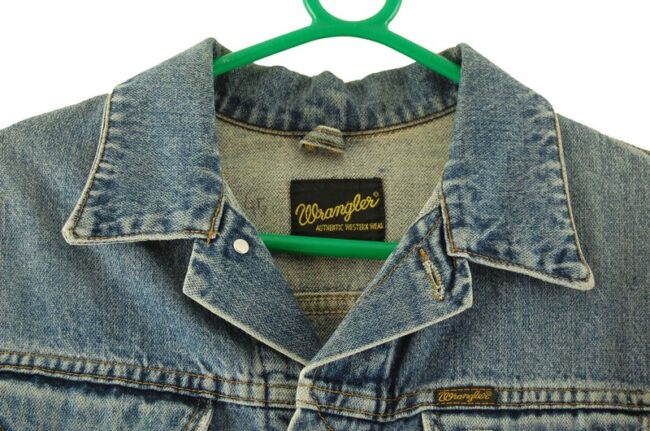 Close up of 80s Vintage Wrangler Denim Jacket