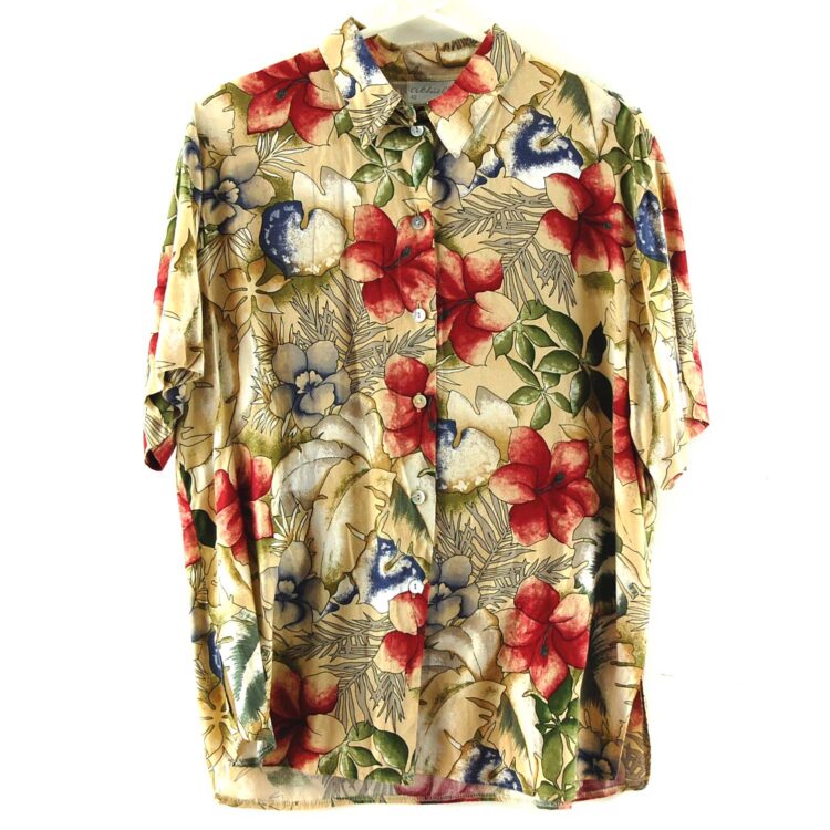 90s Hawaiian Flowers Blouse