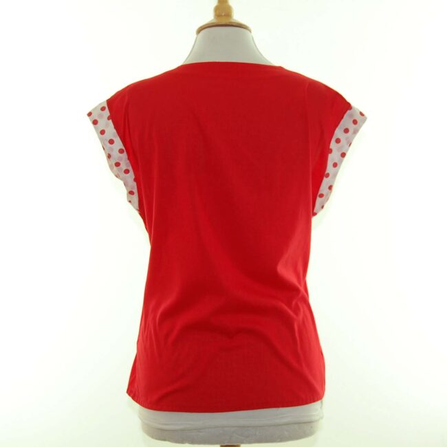 Back of Red Polka Dot Blouse