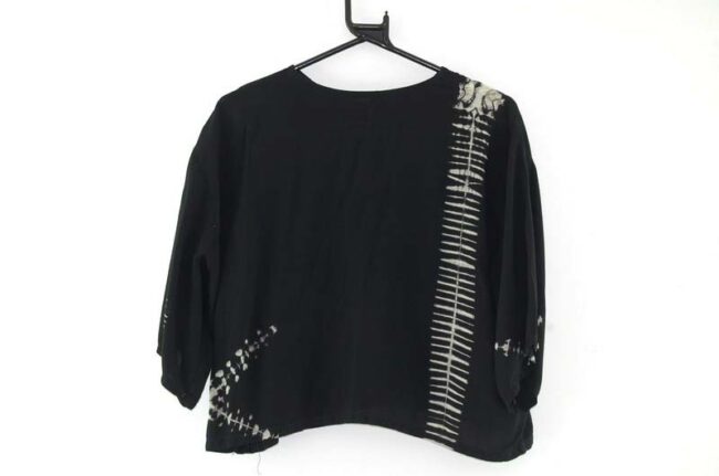 Back of 90s Black Tie Dye Blouse