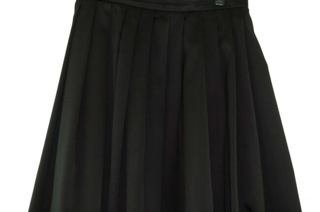 Close up of Long Black Silk Skirt