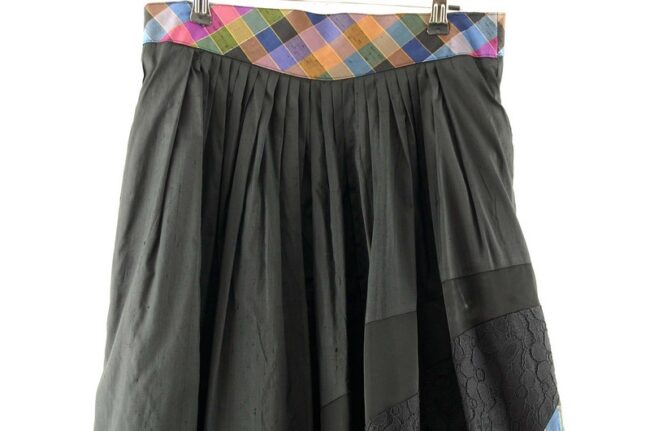 Close up of Long Dirndl Skirt Black