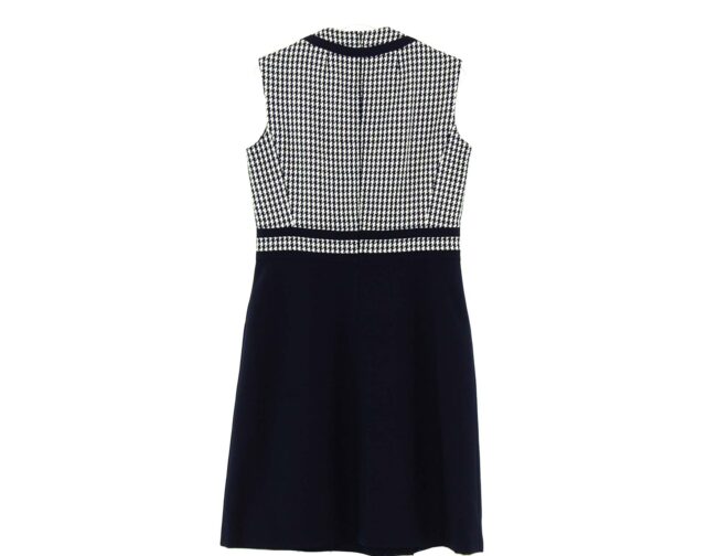 Back of Houndstooth Check 60s Dress