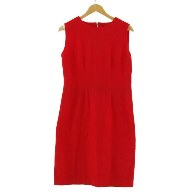 1960s Red Wool Shift Dress