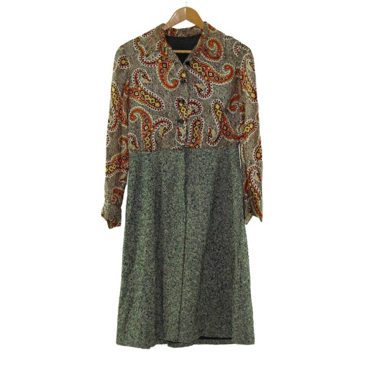 1960s Paisley Shirt Dress