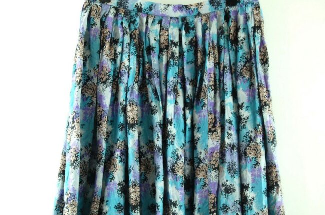 Close up of Vintage Abstract Print Silk Skirt