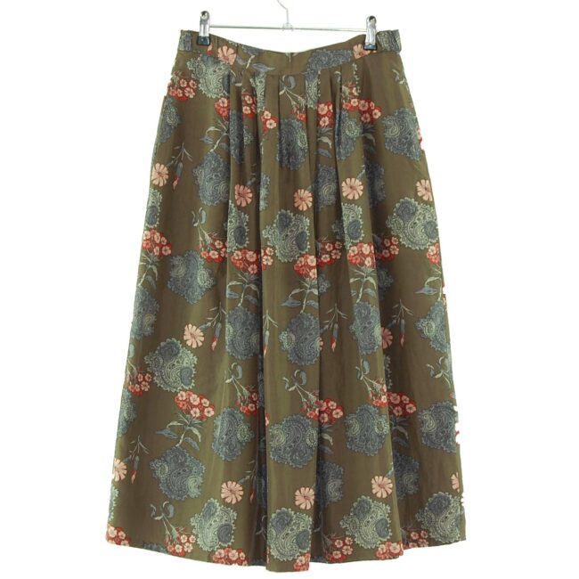 Vintage Grey Floral Silk Skirt