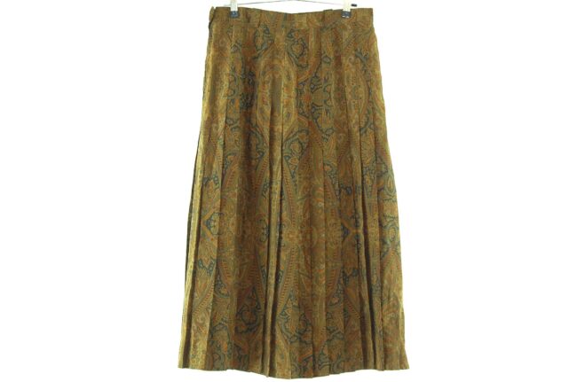 Back of Vintage Paisley Pleated Midi Skirt
