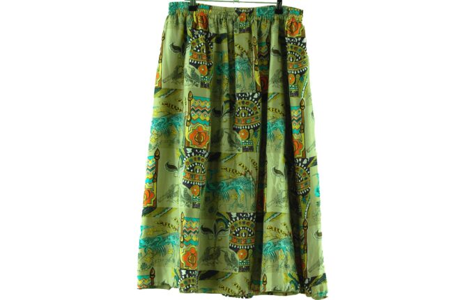 Back of Vintage Silk Midi Skirt