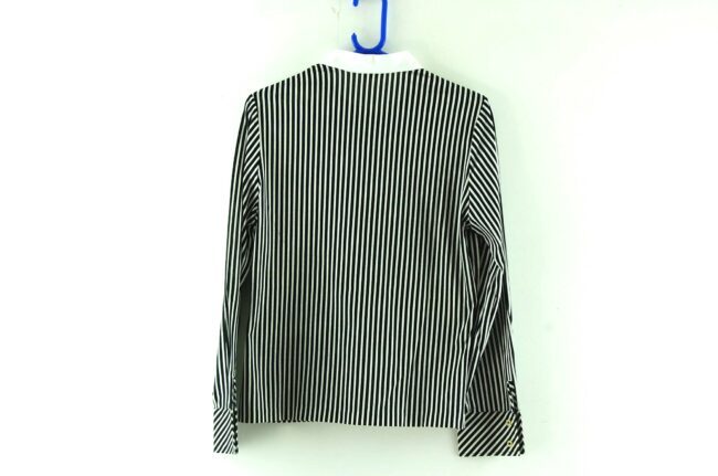 Back of 70s Black and White Striped Blouse