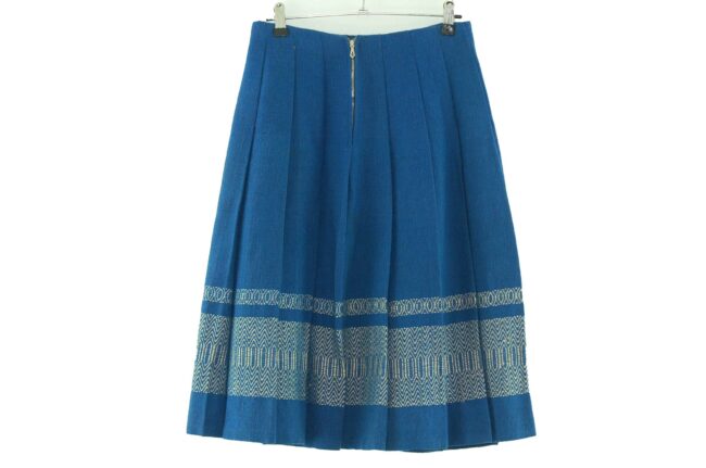 Back of 60s Blue Wool Skirt