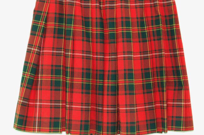 Close up of Short Red Tartan Skirt