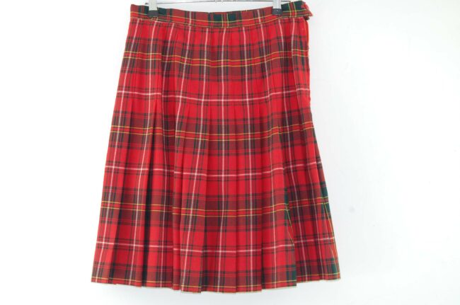 Back of Short Red Tartan Skirt