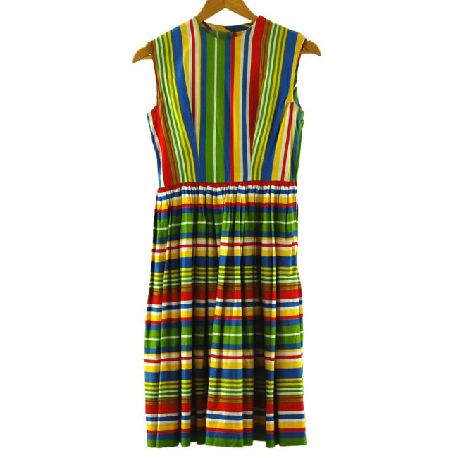 Multicoloured Stripes 50s Dress