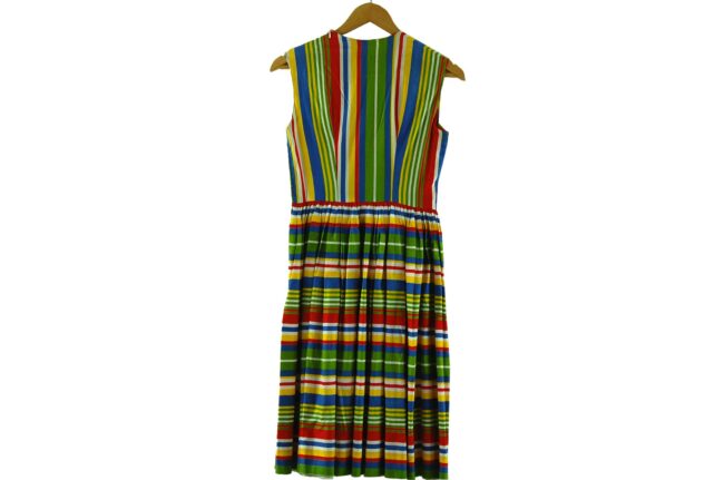 Back of Multicoloured Stripes 50s Dress