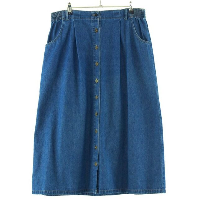 A Line Denim Midi Skirt