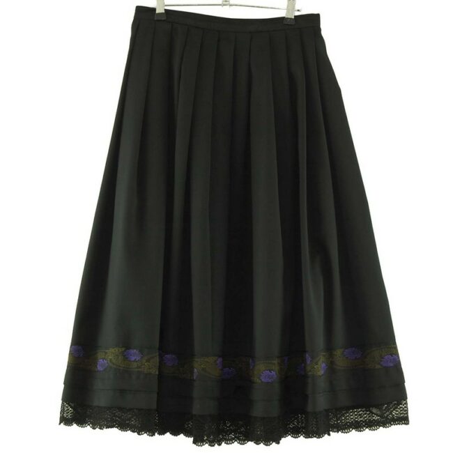 Long Black Silk Skirt