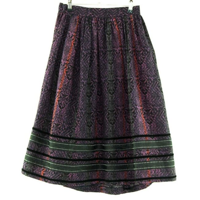 Patterned Purple Dirndl Skirt