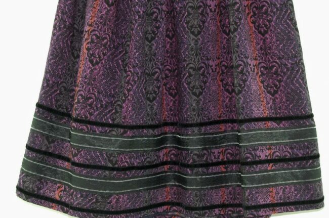 Close up of Patterned Purple Dirndl Skirt