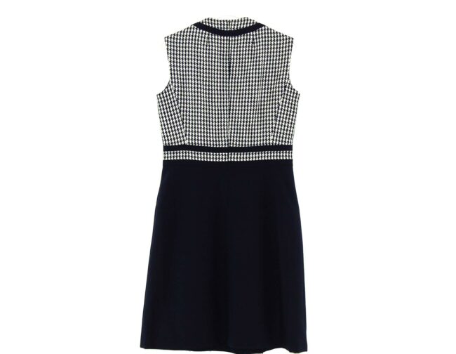 Back of Houndstooth Check 60s Dress