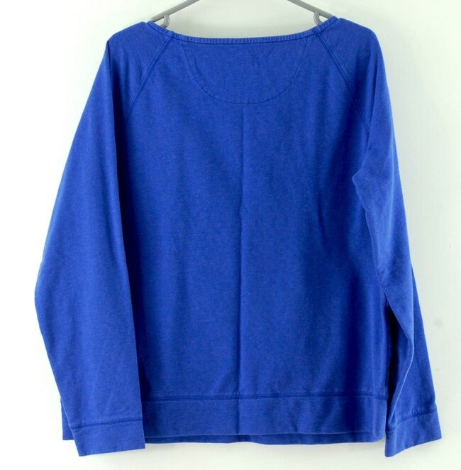 Back of Crew Neck Blue Lands End Sweatshirt