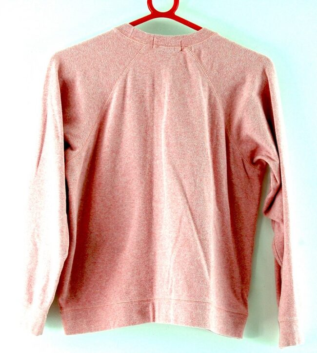 Back of Lands End Ladies Crew Neck Coral Sweatshirt