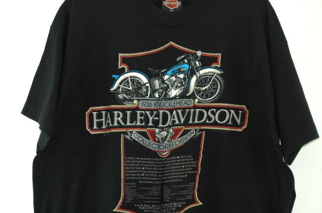Close up of Harley Davidson Black T Shirt