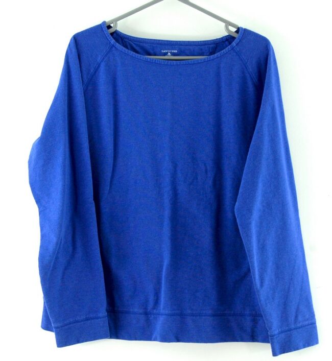 Crew Neck Blue Lands End Sweatshirt