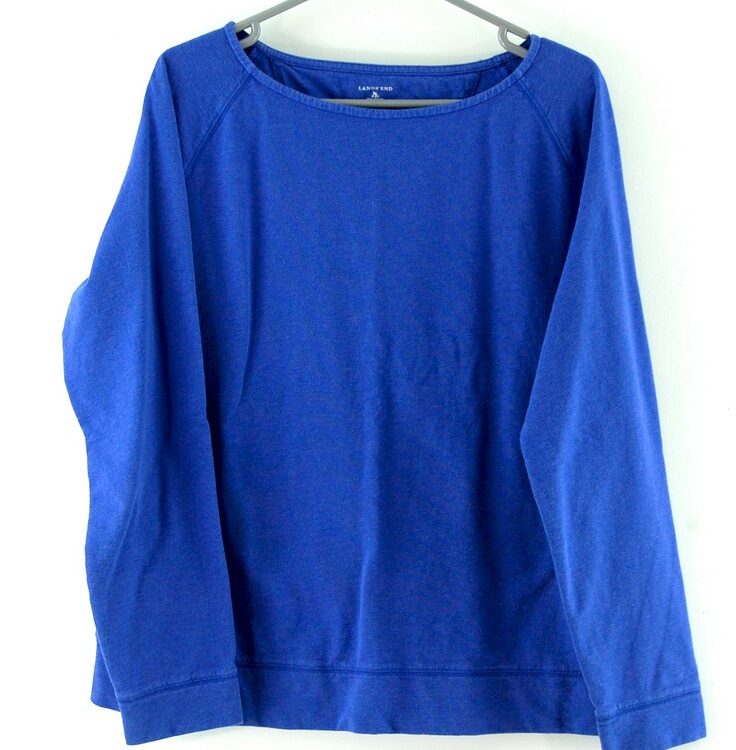 Crew Neck Blue Lands End Sweatshirt