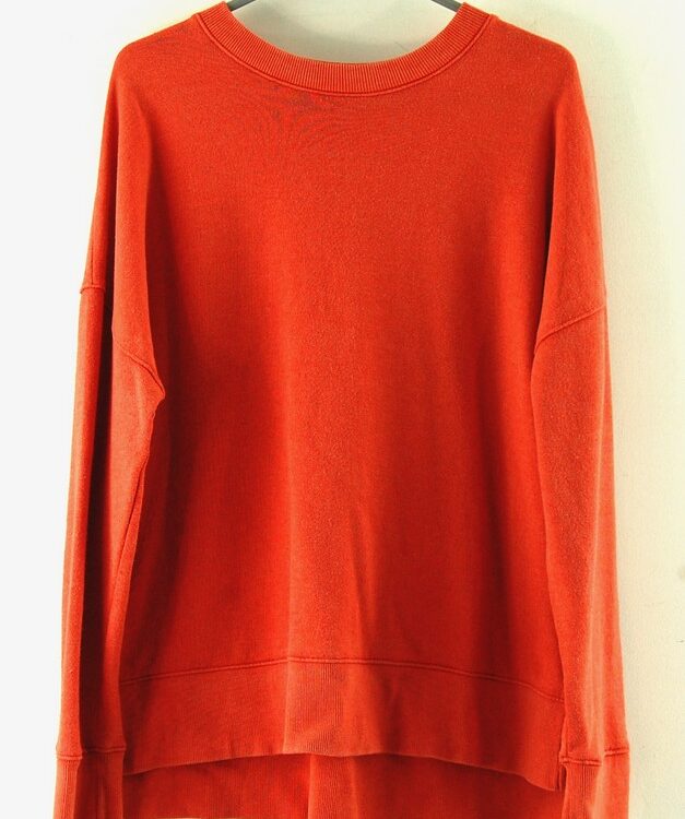 Crew Neck Orange Sweatshirt Womens