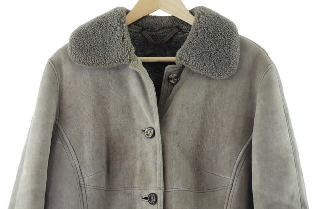 Close up of Sheepskin Coat Womens