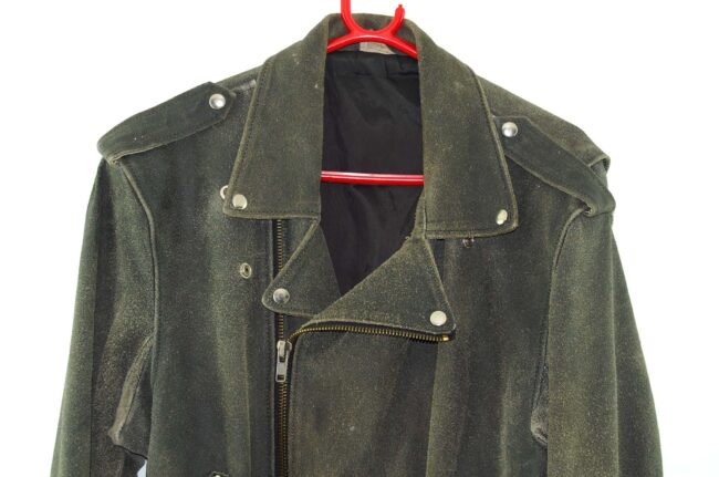 Close up of Suede Biker Jacket