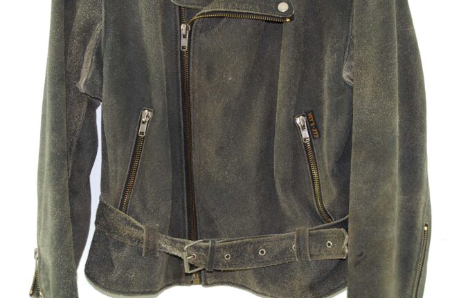 Close up of Suede Biker Jacket