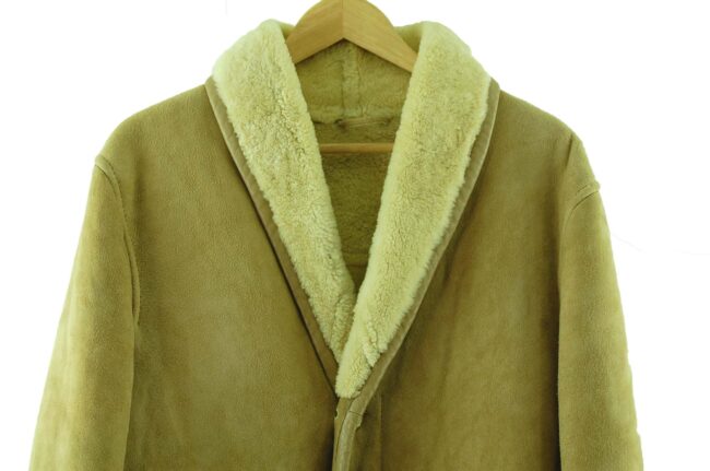 Close up of Light Brown Shearling Coat