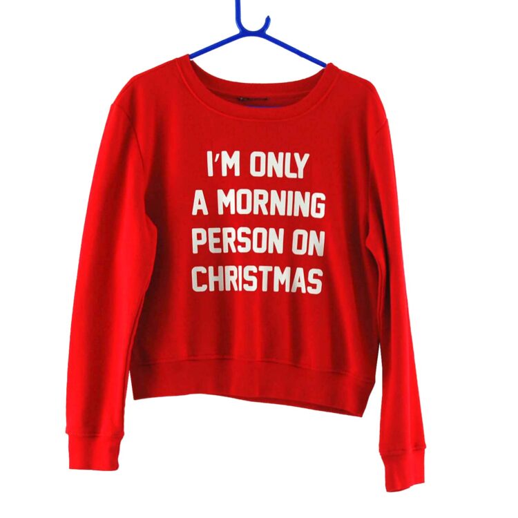 Morning Person Red Crew Neck Sweatshirt