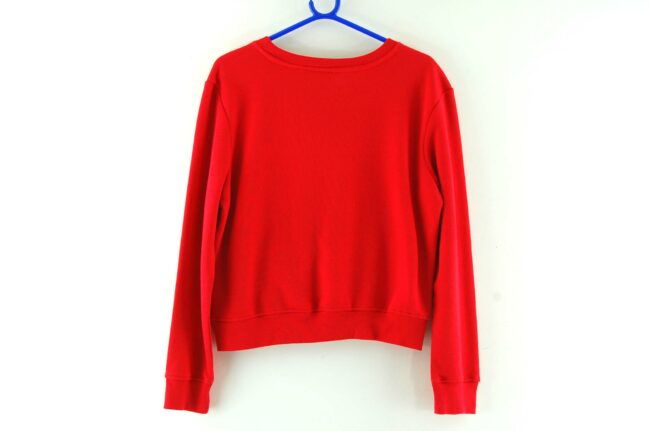 Back of Morning Person Red Crew Neck Sweatshirt