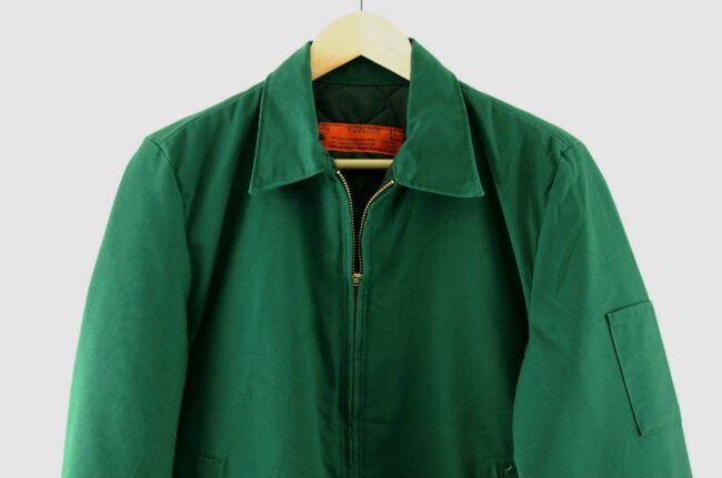 Close up of Green American Work Jacket